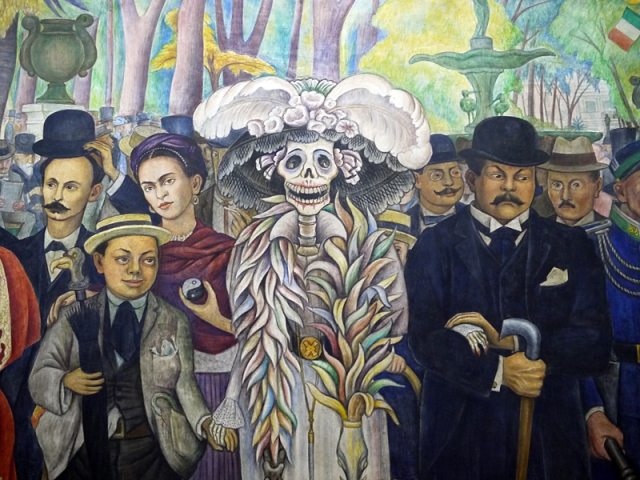 Диего Ривера. Сон в воскресный день в парке Аламеда (фрагмент). 1948