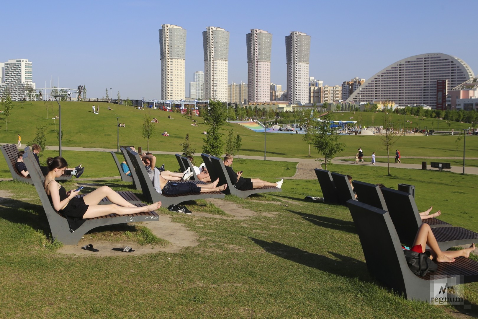 Парк «Ходынское Поле». Жара в Москве 