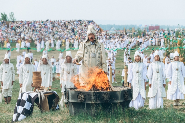 Якутский национальный праздник «Ысыах». Момент благословения праздника