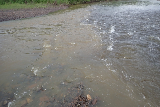 Загрязненная река Курумкан 