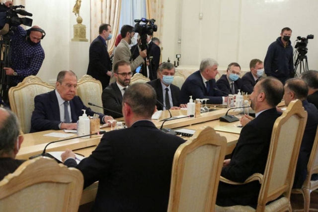 Министр иностранных дел Исламской Республики Иран Хосейн Амир Абдоллахиан встретился в Москве с  Министром иностранных дел Сергеем Лавровым