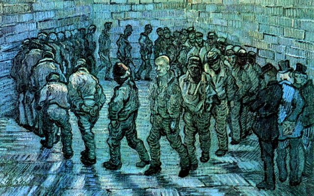 Винсент ван Гог. Прогулка заключённых (фрагмент). 1890