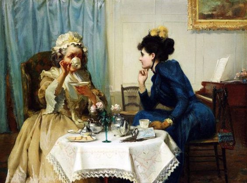 Пила 19 века. Английский художник Albert Chevallier Tayler (1862....