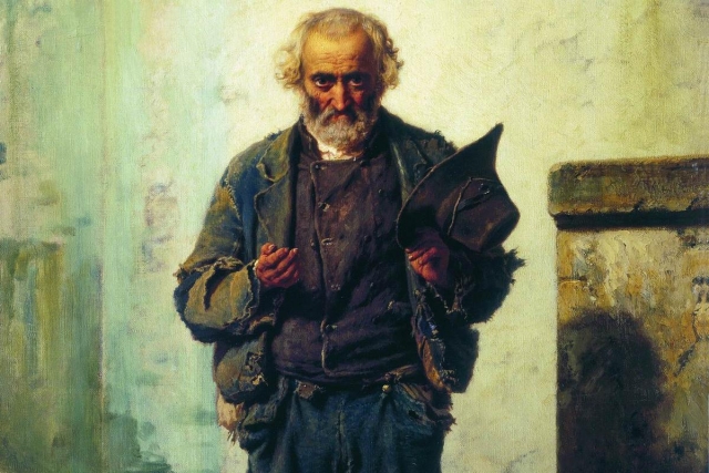 Федор Бронников. Старик-нищий (фрагмент). 1869