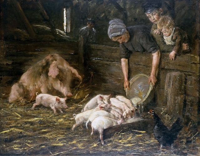Макс Либерман. Свинарник. Около 1887