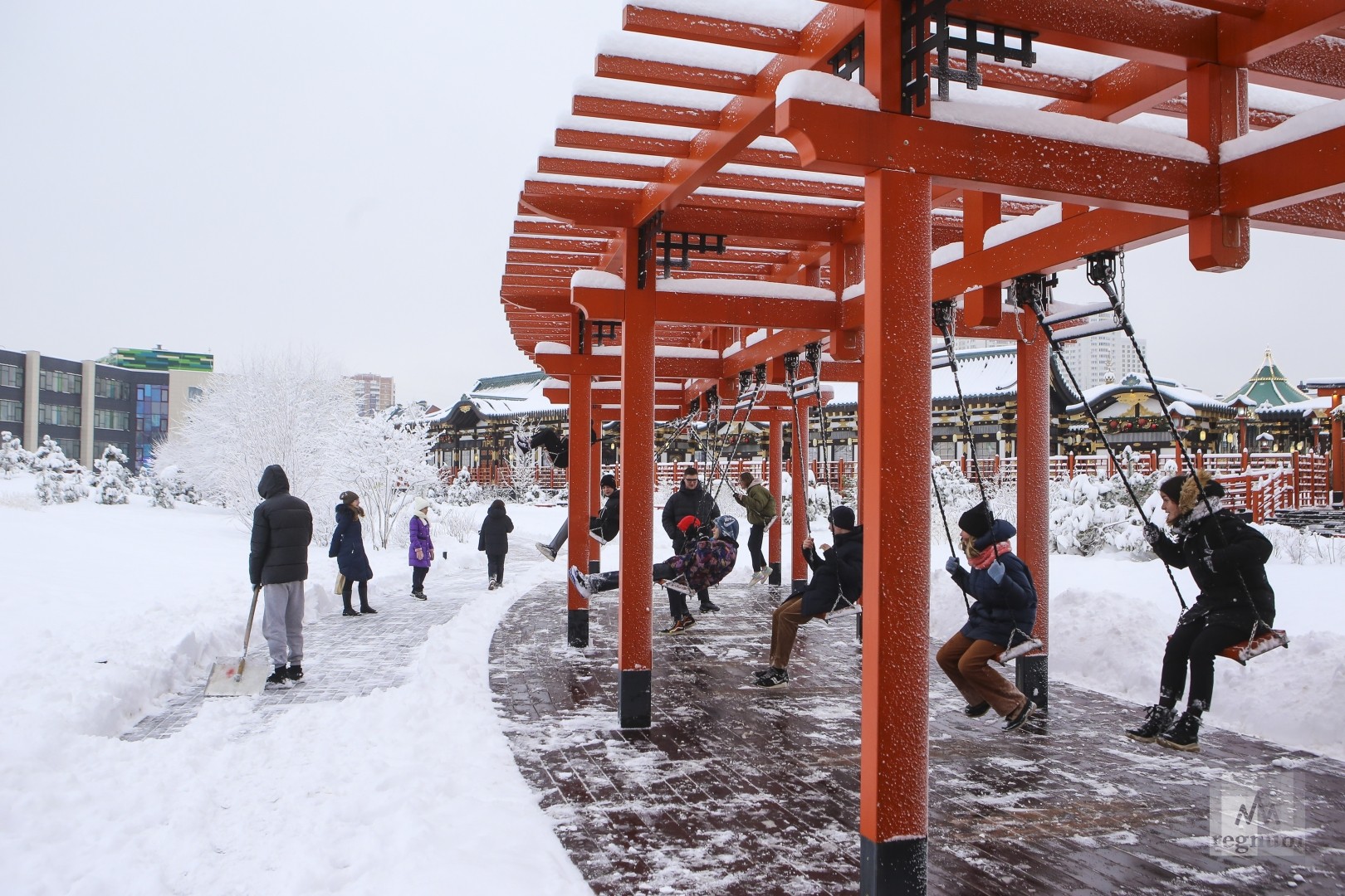 куркино японский парк зимой
