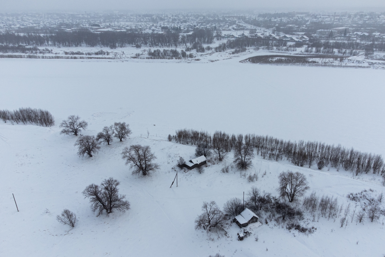 Вид на деревню Копай зимой

