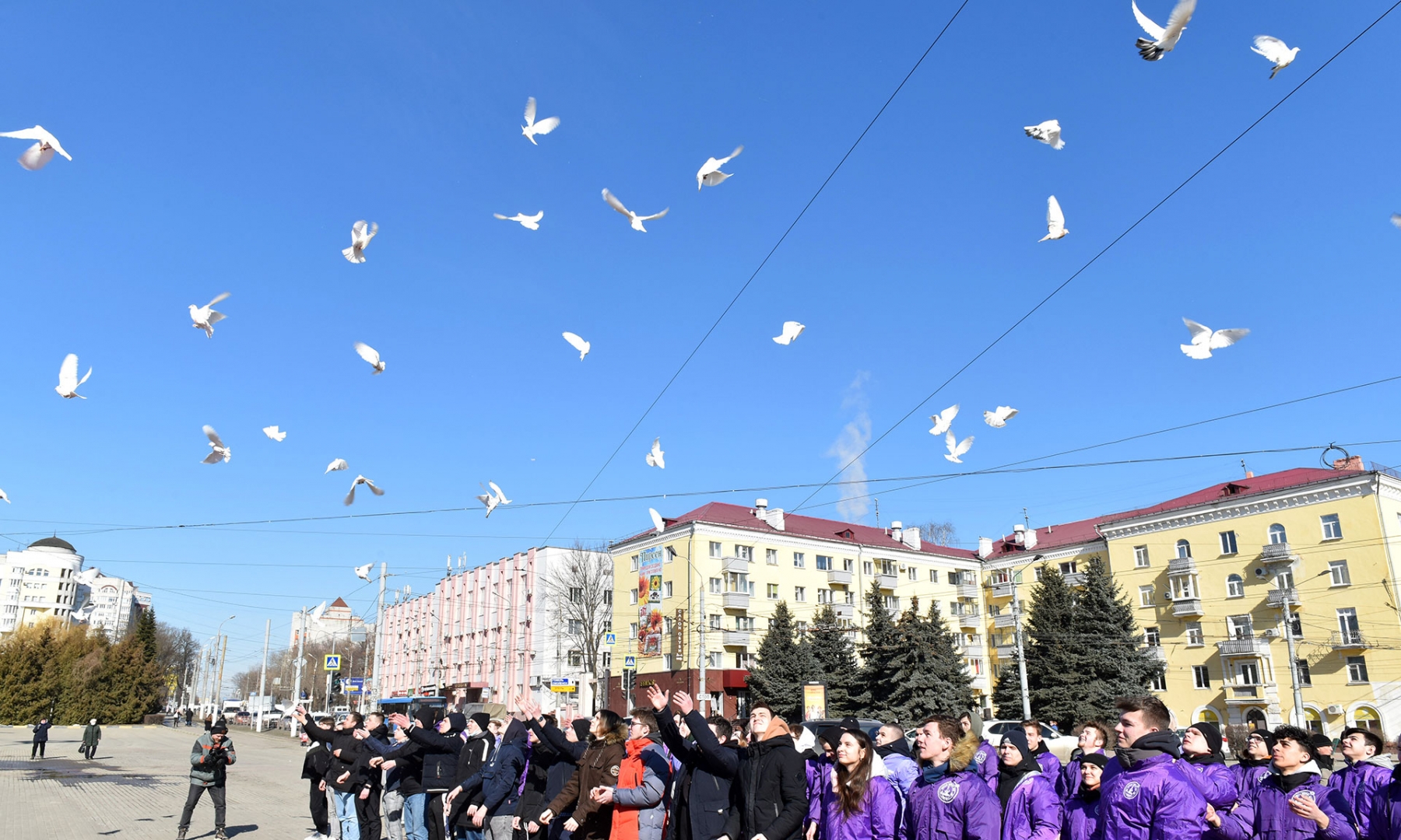 В Брянске выпустили голубей в память о погибших детях Донбасса