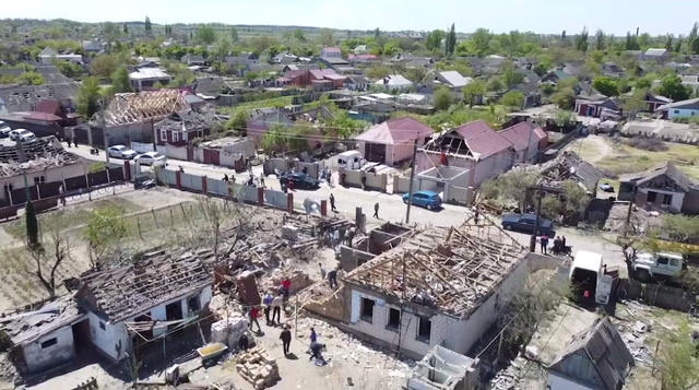 Последствия удара ВСУ по городу Голая Пристань в Херсонской области