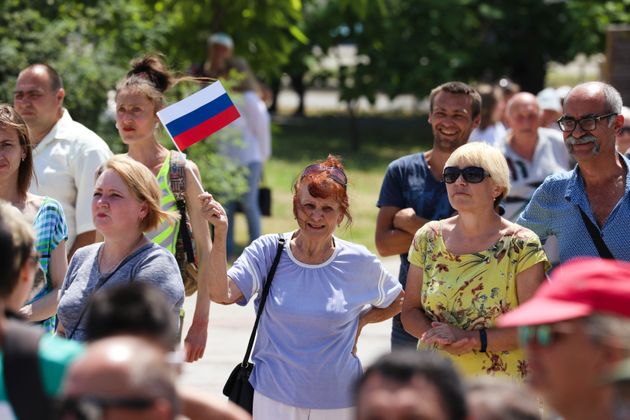 Зрители концерта в Херсоне
