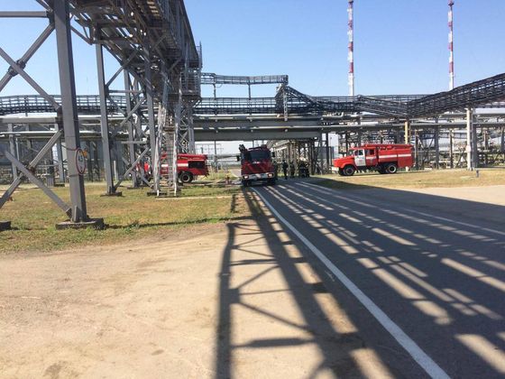 Пожар на Новошахтинском нефтеперерабатывающем заводе