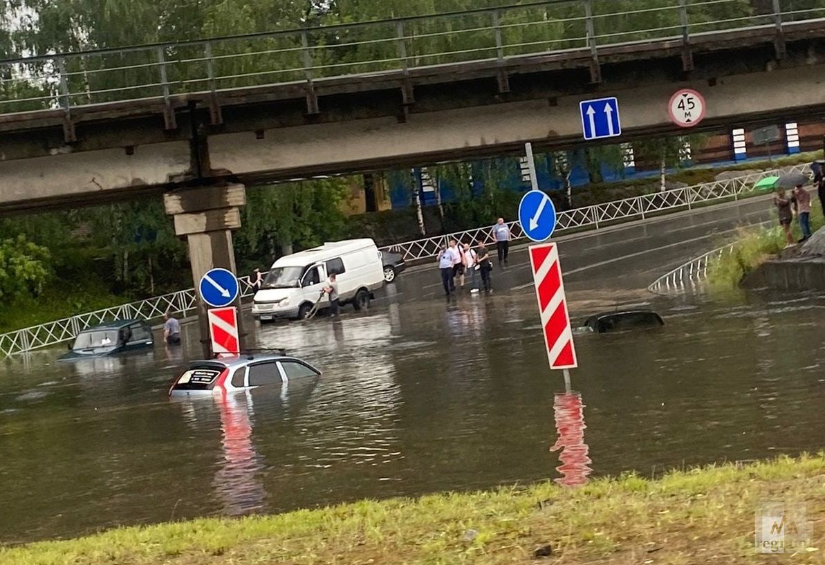 Рыбинск затопило из-за грозы