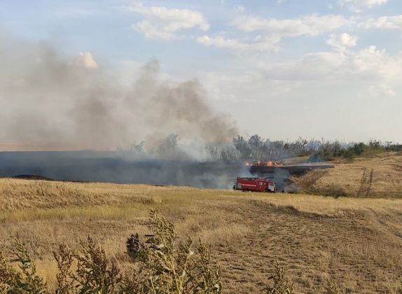 Пожар в оренбургской степи