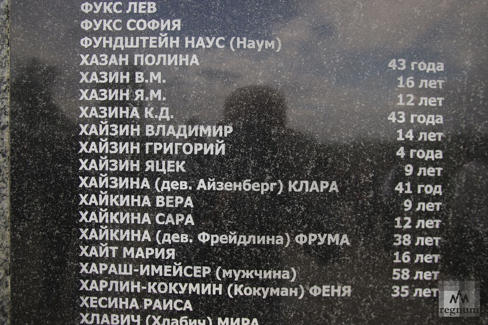 Имена убитых нацистами советских евреев