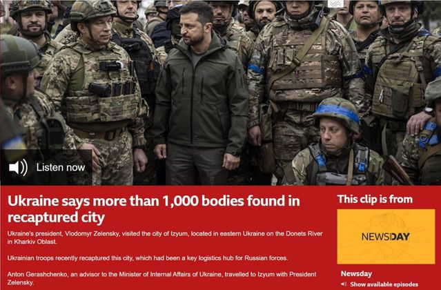 Фейкометство об более тысячи погибших в Изюме подхватили британские СМИ из BBC и Daily Express