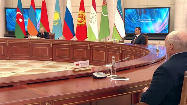Владимир Путин на саммите глав стран-участниц СНГ в Санкт-Петербурге