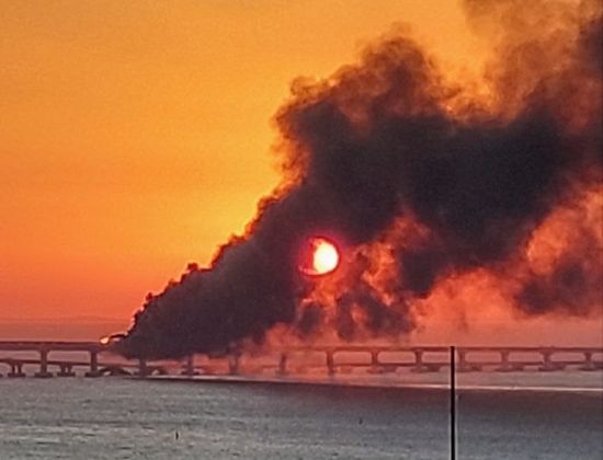 Пожар на крымском мосту