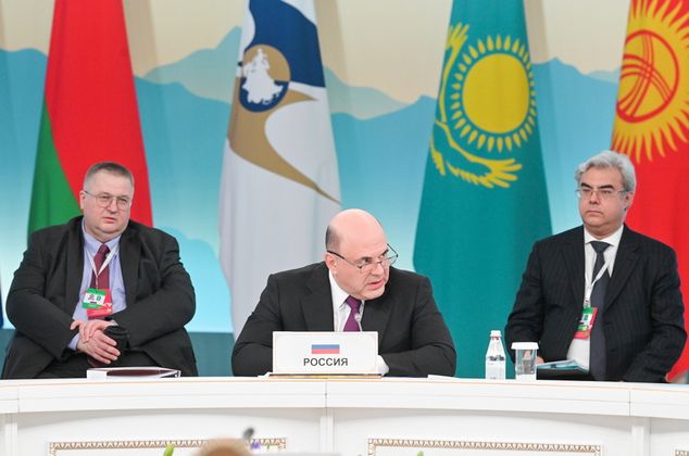 Михаил Мишустин во время заседания Евразийского межправительственного совета