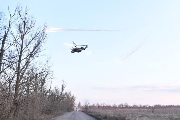 Ударный вертолет Ка-52 в зоне проведения СВО