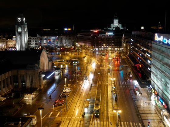 Ночной Хельсинки. Финляндия