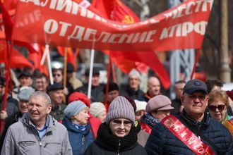 Митинг КПРФ в честь Дня международной солидарности трудящихся в Новосибирске